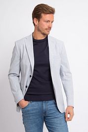 Suitable Blazer Linen Stripe Light Blue