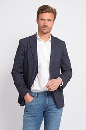 Suitable Blazer Linen Stripe Navy