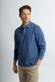 Steppin' Out Longsleeve Polo Shirt Piqué Classic Mid Blue