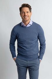Steppin' Out Pullover Cotton Cashmere Indigo Blue