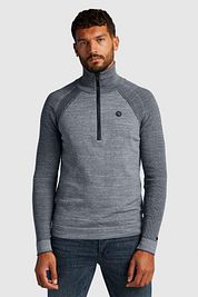 Cast Iron Half Zip Sweater Blue