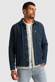 Cast Iron Overshirt Dobby Stripe Navy