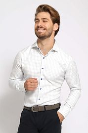 Suitable Shirt Twill Checks Blue