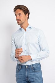Suitable Shirt Twill Print Light Blue