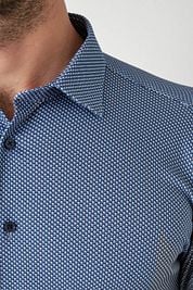 Desoto Shirt Kent Print Dark Blue 