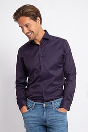 Suitable Shirt Navy Twill Aubergine