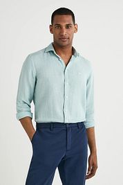 Hackett Shirt Garment Dyed Green