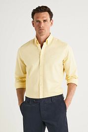 Hackett Shirt Garment Dyed Yellow