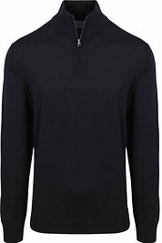 King Essentials The Michael Half Zip Pull Merino Black