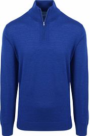 King Essentials The Michael Half Zip Pull Merino Royal Blue