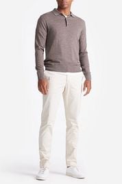 King Essentials The Robert Long Sleeve Polo Shirt Merino Brown