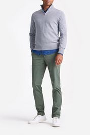 King Essentials The Michael Half Zip Pull Merino Grey
