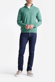 King Essentials The Michael Half Zip Pull Merino Green
