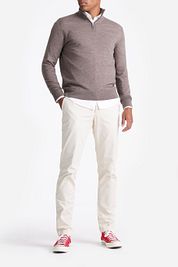 King Essentials The Michael Half Zip Pull Merino Brown