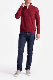 King Essentials The Michael Half Zip Pull Merino Red