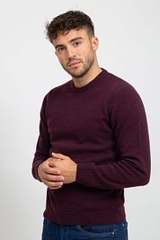 Suitable Pullover Wool O-Neck Bordeaux