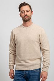 Suitable Pullover Wool O-Neck Beige