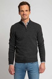 Suitable Half Zip Pullover Lambswool Anthracite