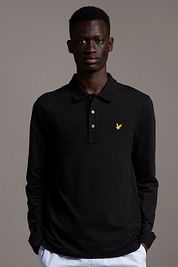 Lyle and Scott Black Longsleeve Polo Grey