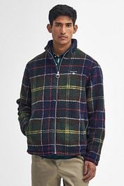 Barbour Tartan Sherpa Fleece Cardigan Multicolour