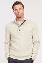Barbour Mocker Sweater Merino Wool Light Beige