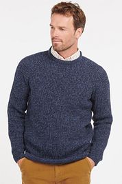 Barbour Pullover Lambswool Knitted Navy
