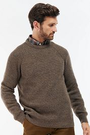 Barbour Pullover Lambswool Knitted Brown