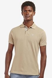 Barbour Tartan Pique Polo Shirt Beige