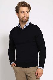 Suitable Merino Pullover V-Neck Navy