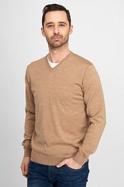 Suitable Pullover V-Neck Wool Beige