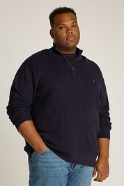 Tommy Hilfiger Big & Tall Half Zip Pullover Structure Navy