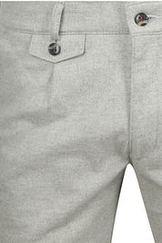 Suitable Chino Pico Pleat Flannel Light Grey