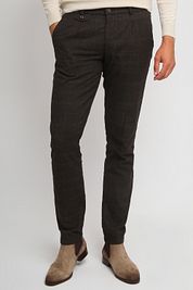 Suitable Chino Pico Pleat Checkered Brown