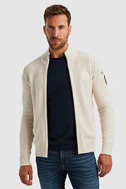 PME Legend Cardigan Knitted Structure Ecru