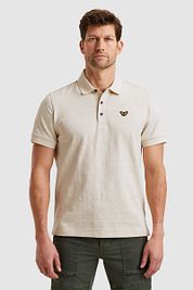 PME Legend Polo Shirt Jacquard Jersey Ecru