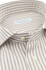Profuomo Shirt Stripe Cutaway Beige