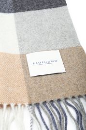 Profuomo Scarf Wool Checks Blue