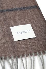 Profuomo Scarf Lambswool Bruin Checkered