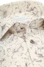 Profuomo Shirt Floral Print Beige 