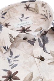 Profuomo Shirt Floral Print Beige