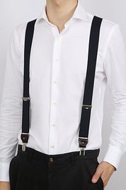 Profuomo Luxury Suspenders Dark Blue