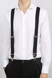 Profuomo Suspenders Navy-White