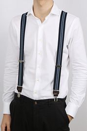Profuomo Suspenders Navy-Lightblue