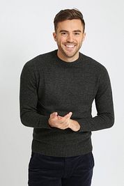 Suitable Lambswool Pullover O-Neck Anthracite