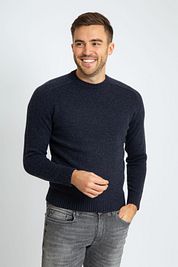 Suitable Lambswool Pullover O-Neck Navy