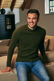 Suitable Lambswool Pullover O-Neck Olive Green