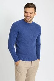 Suitable Lambswool Pullover O-Neck Royal Blue