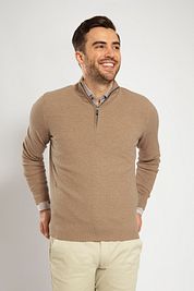 Suitable Half Zip Pullover Structure Beige