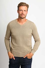 Suitable Respect Cotton Vinir Pullover Melange Sand