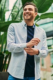 Suitable  Shirt Oxford Stripes Light Blue